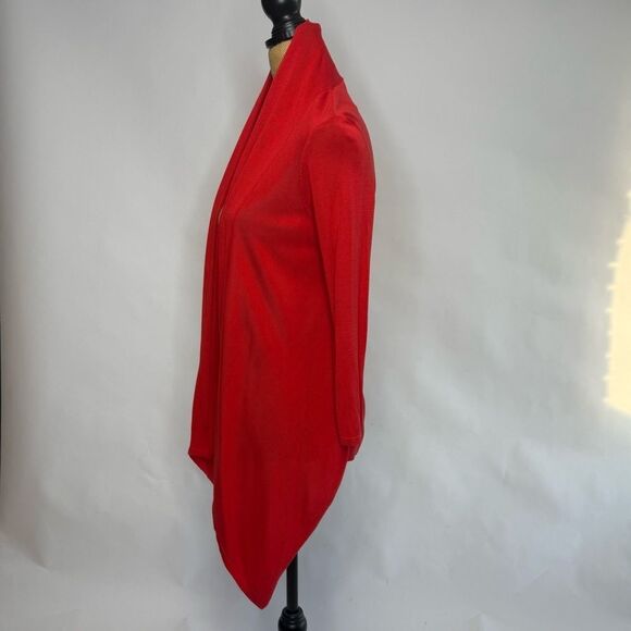 Chaus New York Red Open Front Cardigan - Size S - Picture 2 of 6